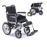 Scaun cu rotile electric, pliabil, manere rabatabile, sezut 46cm , autonomie 15km, Negru