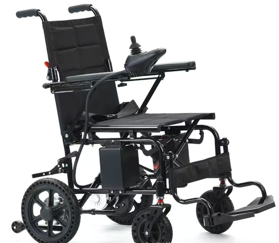 Scaun cu Rotile Electric Pliabil, Autonomie 15 - 20km, Cadru Oțel Rezistent, Negru