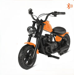 Motocicleta electrica copii Chopper Warrior cadru din otel, 3 viteze, lumini LED, portocaliu,  6ani+