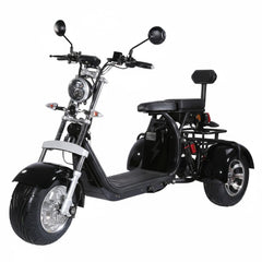 Triciclu electric 2000W, Negru , 25 km/h, 3 roti, pentru 2 persoane cu certificat