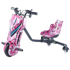 Tricicleta electrica drift pentru copii, Drift, ROZ , Baterie 36V – 4.4 AH, Bluetooth, Viteza – 20 Km/h