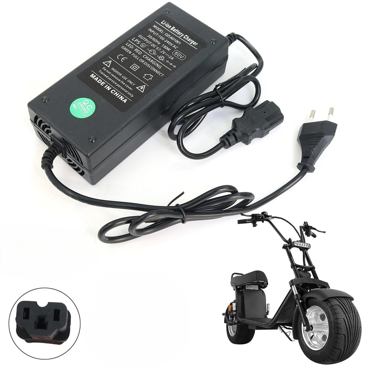 Incarcator baterie trotineta electrica 67, 2V 2A - compatibil cu scuter Citycoco