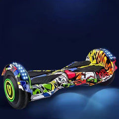 Hoverboard Auto Balance cu lumini LED, telecomandă, bluetooth, roți de 6.5 inch + husa ,Grafiti