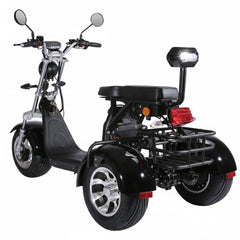 Triciclu electric 2000W, Negru , 25 km/h, 3 roti, pentru 2 persoane cu certificat