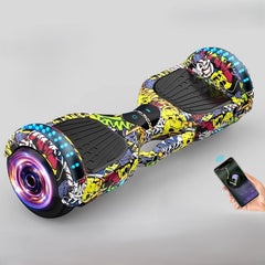 Hoverboard Auto Balance cu lumini LED, telecomandă, bluetooth, roți de 6.5 inch + husa , multicolor