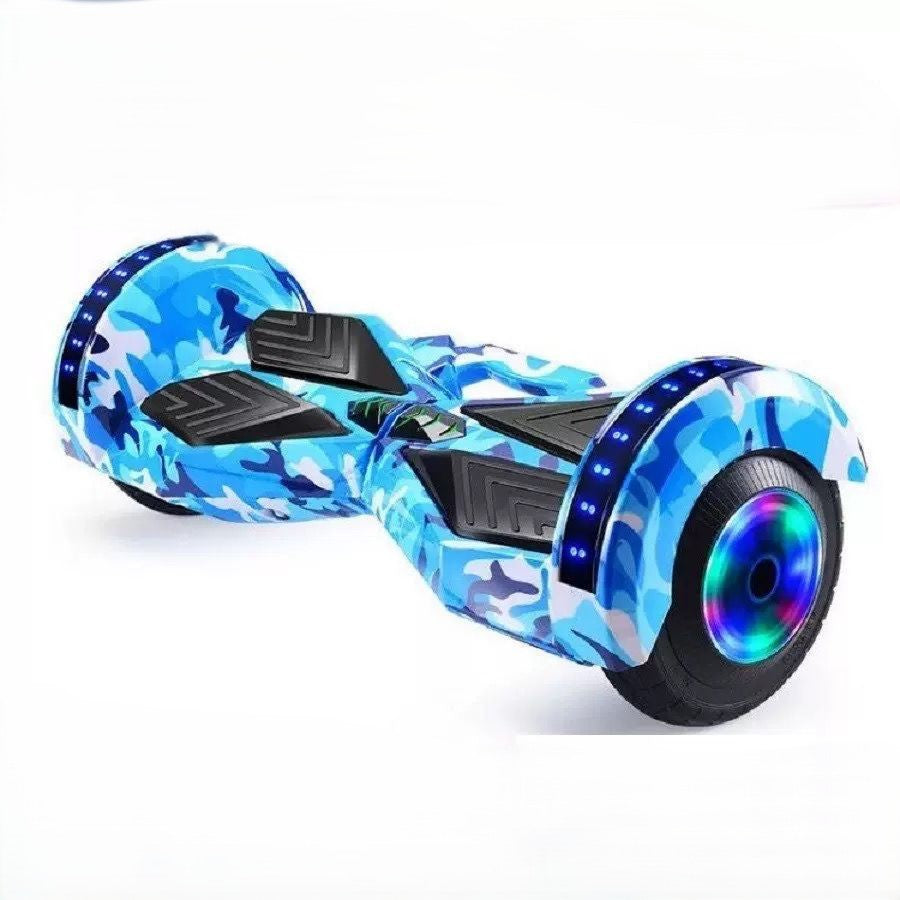 Hoverboard Auto Balance cu lumini LED, telecomandă, bluetooth, roți de 6.5 inch + husa , Albastru
