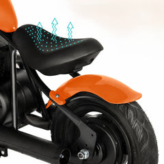 Motocicleta electrica copii Chopper Warrior cadru din otel, 3 viteze, lumini LED, portocaliu,  6ani+