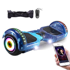 Hoverboard Auto Balance cu lumini LED, telecomandă, bluetooth, roți de 6.5 inch + husa , Albastru