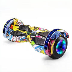 Hoverboard Auto Balance cu lumini LED, telecomandă, bluetooth, roți de 6.5 inch + husa ,Grafiti