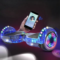 Hoverboard Auto Balance cu lumini LED, telecomandă, bluetooth, roți de 6.5 inch + husa , Albastru