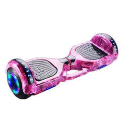 Hoverboard Auto Balance cu lumini LED, telecomandă, bluetooth, roți de 6.5 inch + husa , ROZ