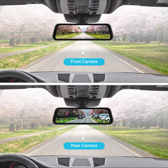 Camera de bord auto tip oglinda WiFi 4K + spate 1080P, Touch screen + card memorie 64GB