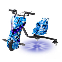 Tricicleta electrica drift pentru copii, Drift, albastra , Baterie 36V – 4.4 AH, Bluetooth, Viteza – 20 Km/h