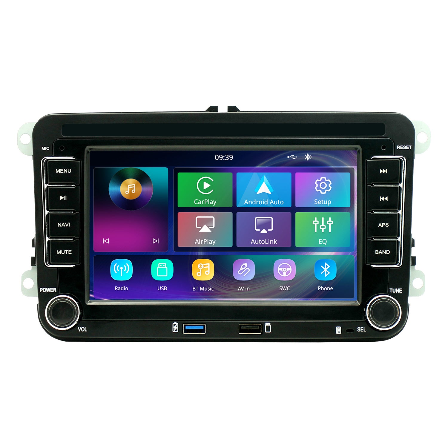 Navigatie Android Carplay, 2gbRAM, Display 7 inch, Carplay,pentru Passat B6,7, Eos, Tiguan, Golf 5,6, Skoda Octavia 2, Caddy, Sharan