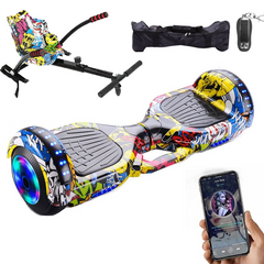 Hoverboard Grafitii Auto Balance cu lumini LED , husa , telecomanda , bluetooth + KART