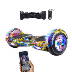 Hoverboard Auto Balance cu lumini LED, telecomandă, bluetooth, roți de 6.5 inch + husa , multicolor