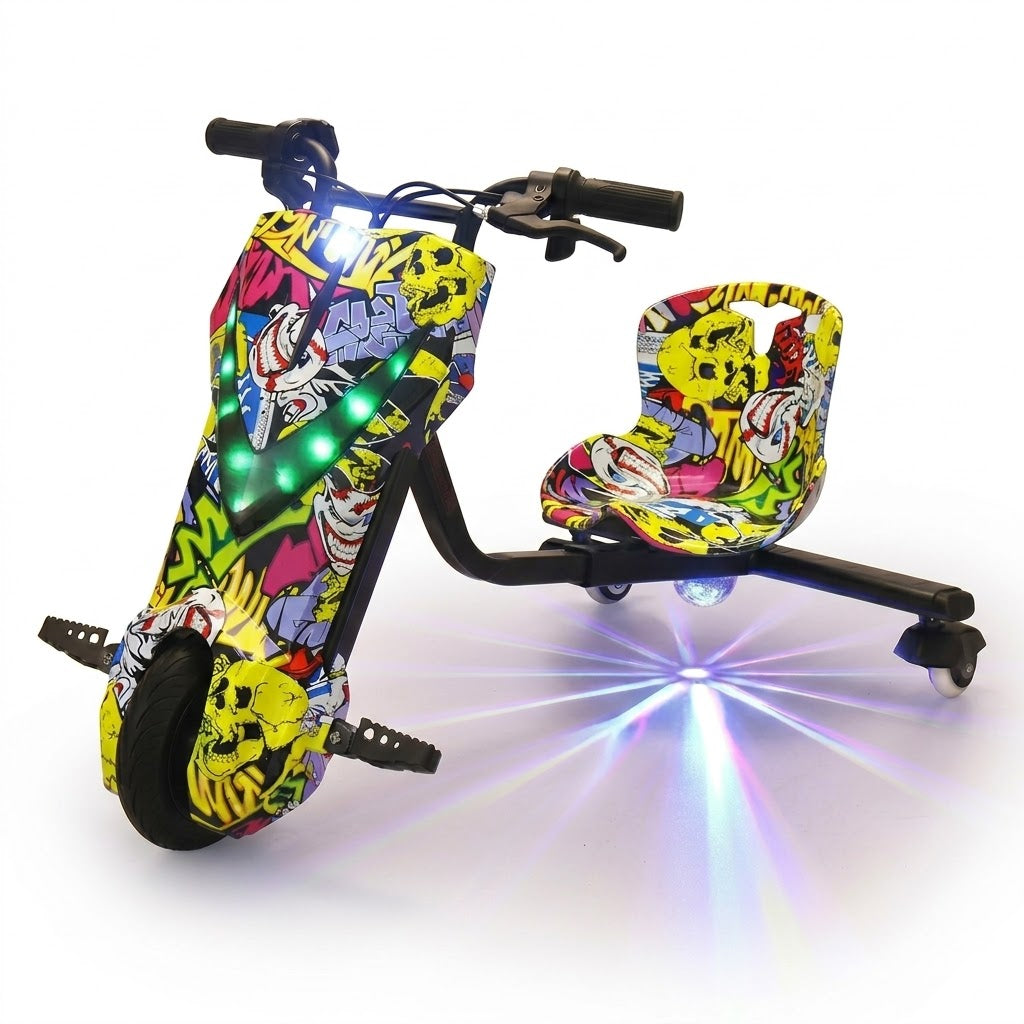 Tricicleta electrica drift pentru copii, Drift, Graffti Baterie 36V – 4.4 AH, Bluetooth, Viteza – 20 Km/h